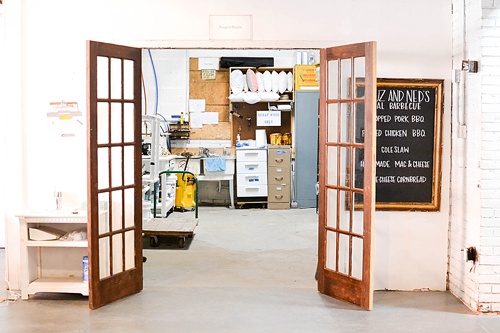 Before and After transformation photos of our warehouse , showroom and office at the Paisley & Jade space at Highpoint & Moore