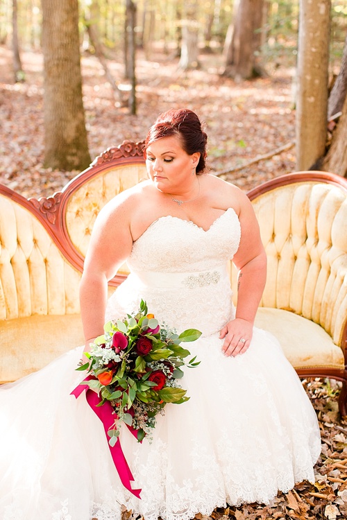 Enchanting Fall forest wedding at Stevenson's Ridge captured by Bethanne Arthur Photography with specialty and vintage rentals by Paisley & Jade 