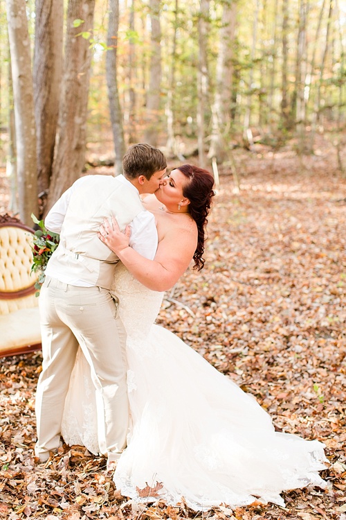 Enchanting Fall forest wedding at Stevenson's Ridge captured by Bethanne Arthur Photography with specialty and vintage rentals by Paisley & Jade 