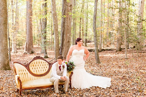 Enchanting Fall forest wedding at Stevenson's Ridge captured by Bethanne Arthur Photography with specialty and vintage rentals by Paisley & Jade 