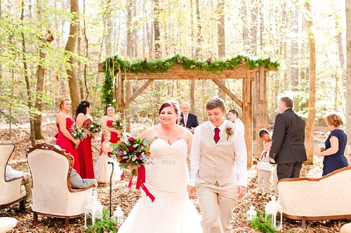 Enchanting Fall forest wedding at Stevenson's Ridge captured by Bethanne Arthur Photography with specialty and vintage rentals by Paisley & Jade 