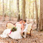 Enchanting Fall forest wedding at Stevenson's Ridge captured by Bethanne Arthur Photography with specialty and vintage rentals by Paisley & Jade