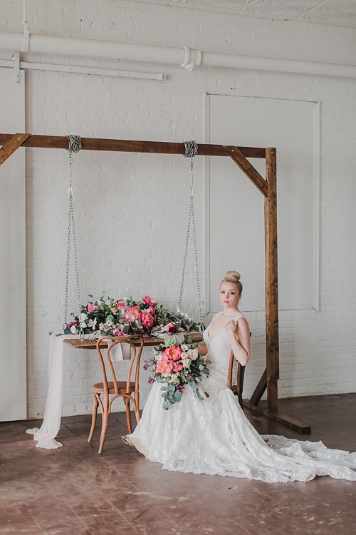 Enchanting peony inspired wedding shoot by Annamarie Akins , Whimsy Event Planning and Amanda Veronee at Highpoint & Moore with space and specialty rentals by Paisley & Jade 