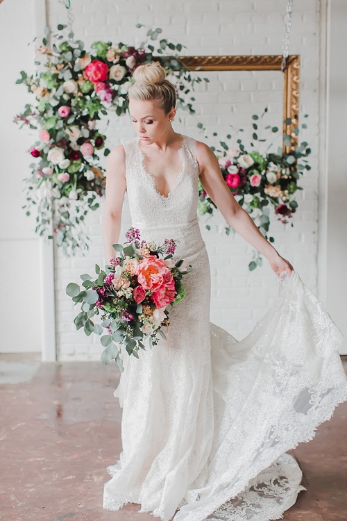 Enchanting peony inspired wedding shoot by Annamarie Akins , Whimsy Event Planning and Amanda Veronee at Highpoint & Moore with space and specialty rentals by Paisley & Jade 