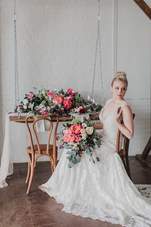 Enchanting peony inspired wedding shoot by Annamarie Akins , Whimsy Event Planning and Amanda Veronee at Highpoint & Moore with space and specialty rentals by Paisley & Jade 