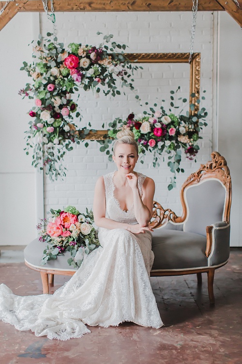 Enchanting peony inspired wedding shoot by Annamarie Akins , Whimsy Event Planning and Amanda Veronee at Highpoint & Moore with space and specialty rentals by Paisley & Jade 