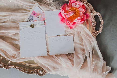 Enchanting peony inspired wedding shoot by Annamarie Akins , Whimsy Event Planning and Amanda Veronee at Highpoint & Moore with space and specialty rentals by Paisley & Jade 