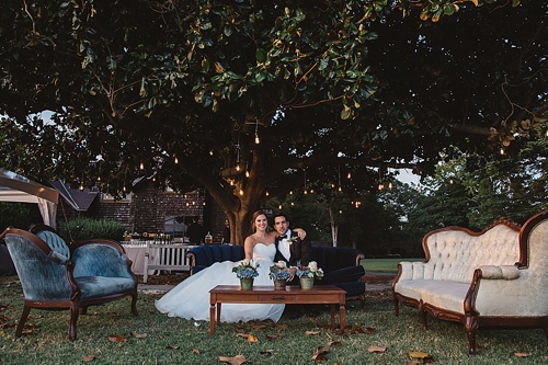 Romantic waterside wedding at Norfolk Botanical Gardens with specialty and vintage rentals by Paisley & Jade 