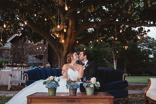 Romantic waterside wedding at Norfolk Botanical Gardens with specialty and vintage rentals by Paisley & Jade 