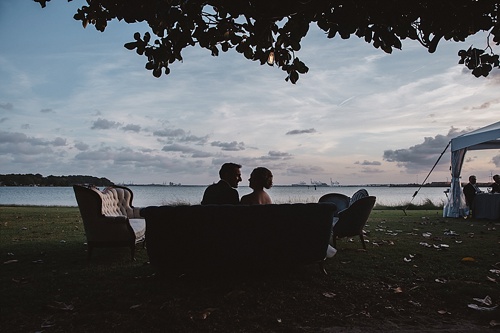 Romantic waterside wedding at Norfolk Botanical Gardens with specialty and vintage rentals by Paisley & Jade 