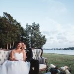 Romantic waterside wedding at Norfolk Botanical Gardens with specialty and vintage rentals by Paisley & Jade. Photo by Parker Young