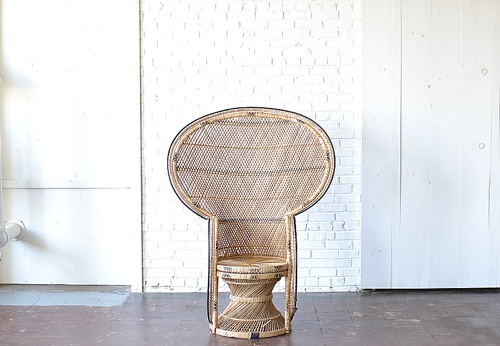 Oversized Wicker Peacock Chair available for rent by Paisley & Jade 