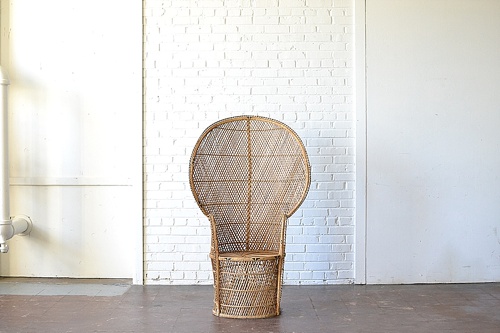 Wicker Peacock Chair available for rent by Paisley & Jade 