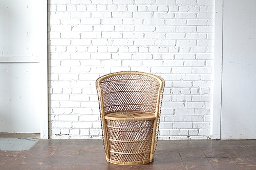 Wicker Barrel Chair available for rent by Paisley & Jade 