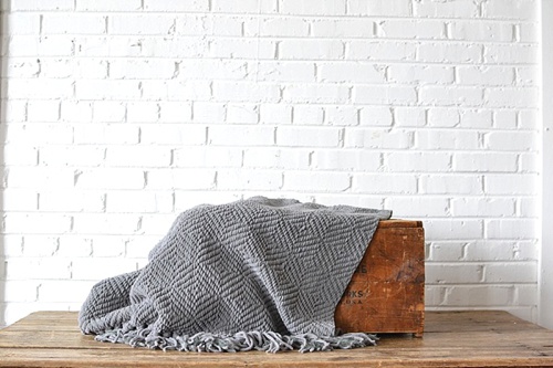 Gray Throw available for rent by Paisley & Jade 