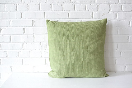 Oversized Green Square Pillow available for rent by Paisley & Jade 