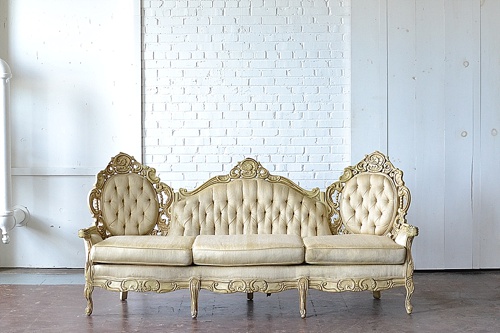 The Provence Sofa available for rent by Paisley & Jade 