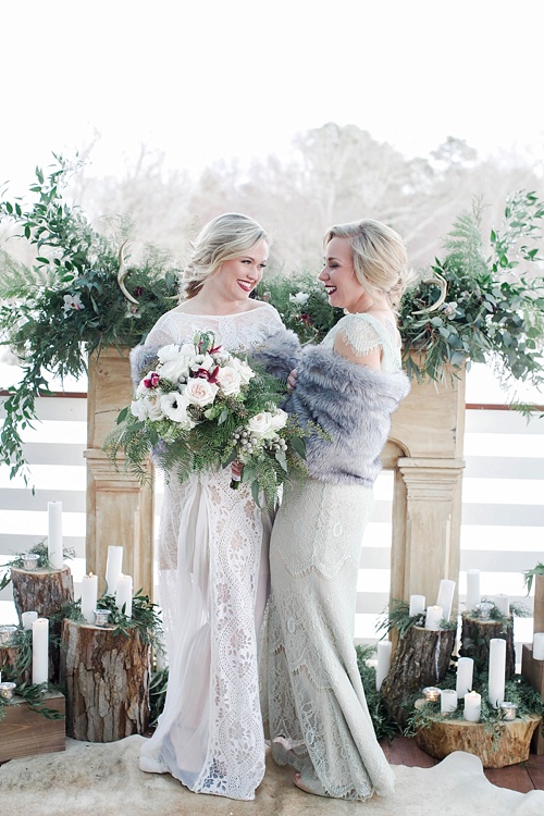 Winter boho chic styled shoot at Upper Shirley Vineyards with specialty rentals by Paisley & Jade 