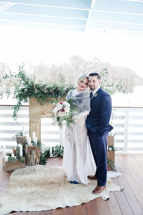 Winter boho chic styled shoot at Upper Shirley Vineyards with specialty rentals by Paisley & Jade 