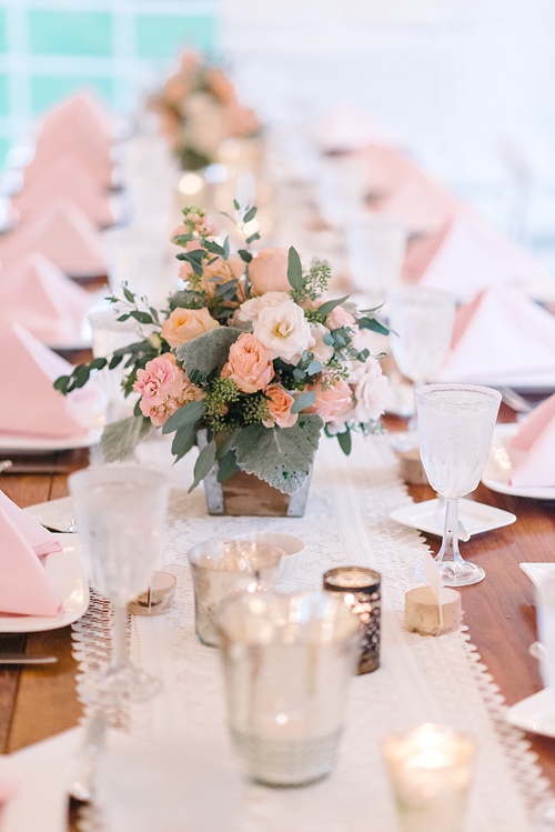 Pretty pink and white outdoor wedding at Prospect Hill Plantation with specialty rentals by Paisley & Jade 