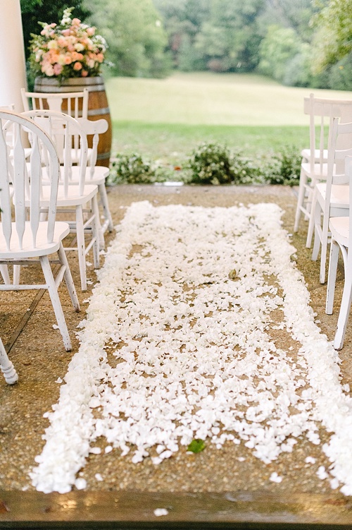 Pretty pink and white outdoor wedding at Prospect Hill Plantation with specialty rentals by Paisley & Jade 