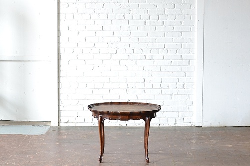 Vintage Scalloped Edge Coffee Table available for rent by Paisley Jade 