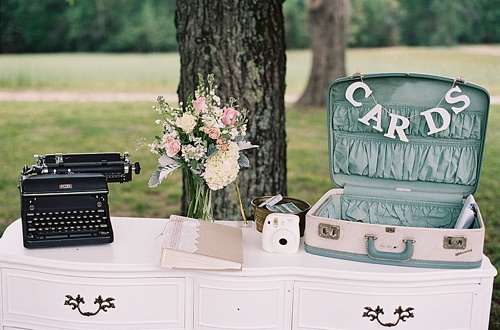 Outdoor summer wedding with vintage and specialty rentals by Paisley & Jade. 