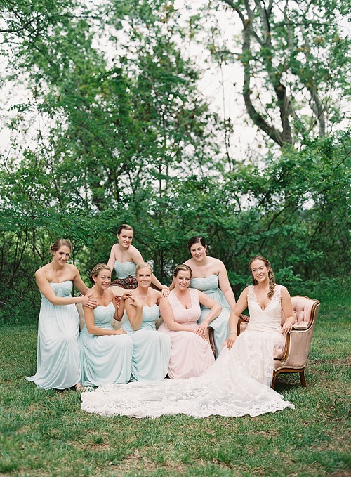 Outdoor summer wedding with vintage and specialty rentals by Paisley & Jade. 