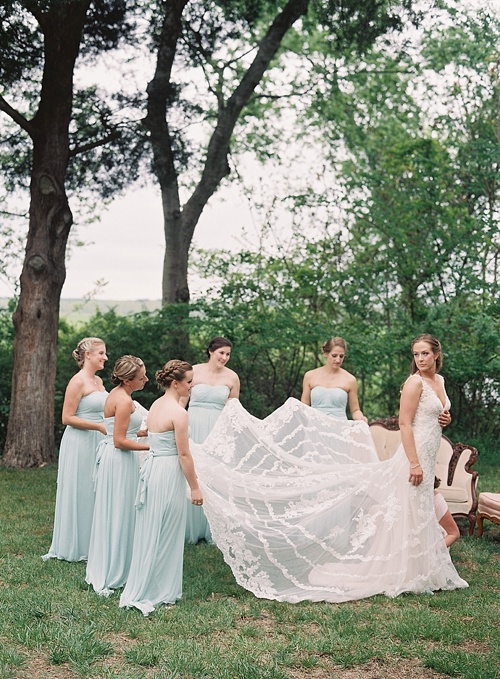 Outdoor summer wedding with vintage and specialty rentals by Paisley & Jade. 