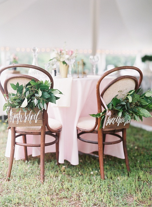 Outdoor summer wedding with vintage and specialty rentals by Paisley & Jade. 