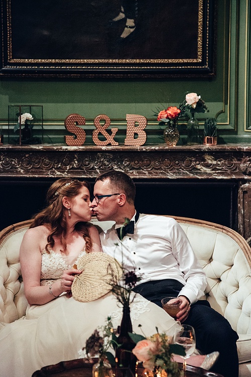 Moody and eclectic wedding at the Meridian House in Washington DC with specialty and vintage rentals by Paisley & Jade