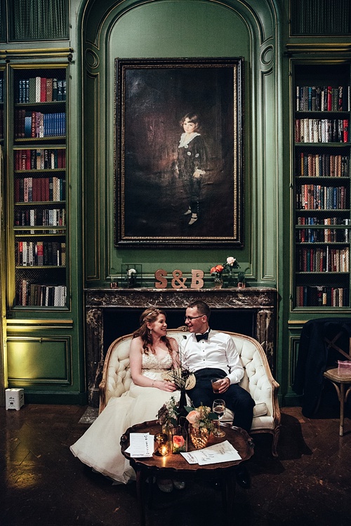 Moody and eclectic wedding at the Meridian House in Washington DC with specialty and vintage rentals by Paisley & Jade