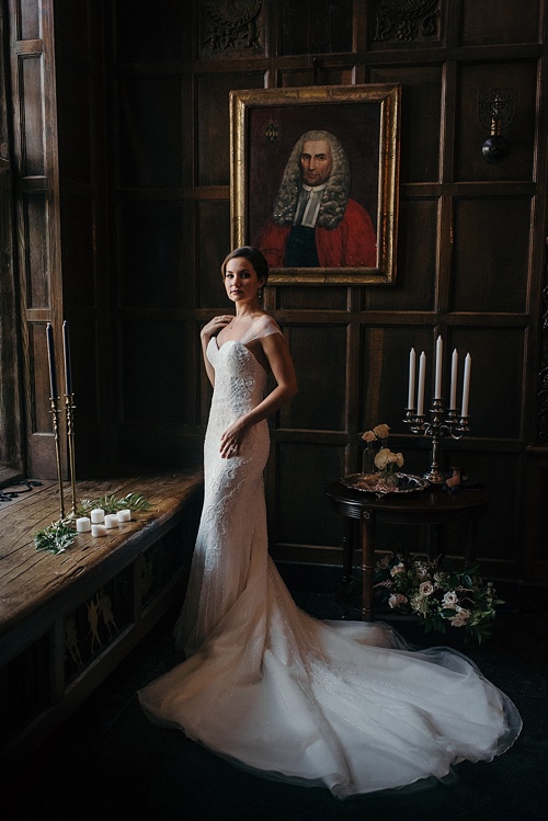 Gorgeous fine art bridal styled shoot at the Virginia House with planning by Maggie Richard Designs, photography by Alex C. Tenser and specialty and vintage rentals by Paisley & Jade.