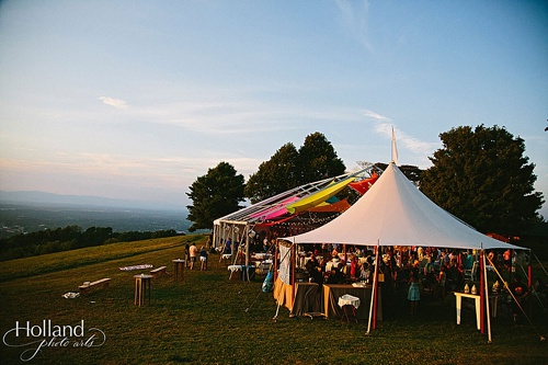 Eclectic and colorful mountaintop wedding in Charlottesville with specialty rentals by Paisley & Jade 