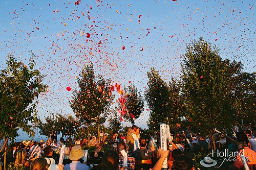 Eclectic and colorful mountaintop wedding in Charlottesville with specialty rentals by Paisley & Jade