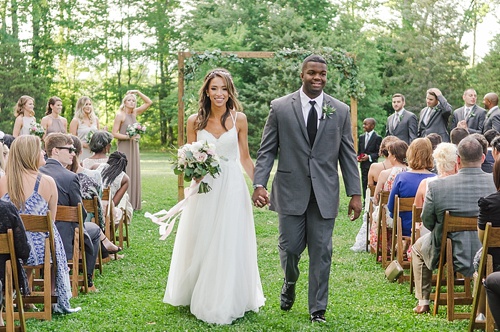 Beautiful pastel outdoor wedding at Seven Springs Farm with specialty and vintage rentals by Paisley & Jade 