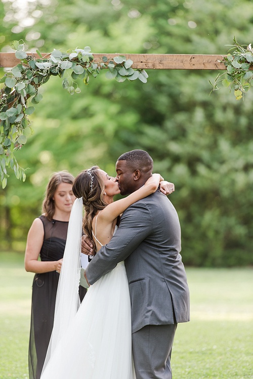 Beautiful pastel outdoor wedding at Seven Springs Farm with specialty and vintage rentals by Paisley & Jade 