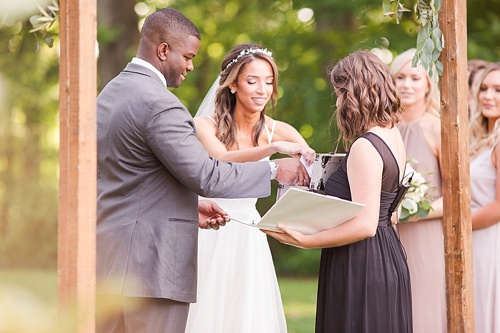 Beautiful pastel outdoor wedding at Seven Springs Farm with specialty and vintage rentals by Paisley & Jade 