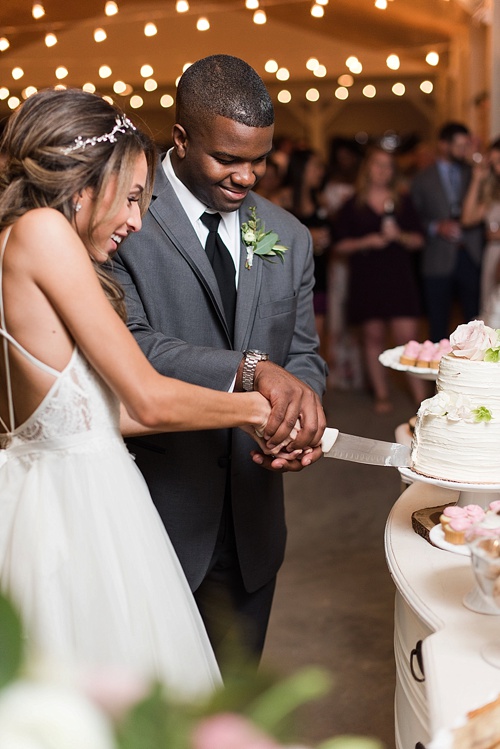 Beautiful pastel outdoor wedding at Seven Springs Farm with specialty and vintage rentals by Paisley & Jade 