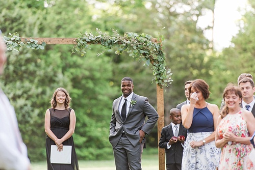 Beautiful pastel outdoor wedding at Seven Springs Farm with specialty and vintage rentals by Paisley & Jade 