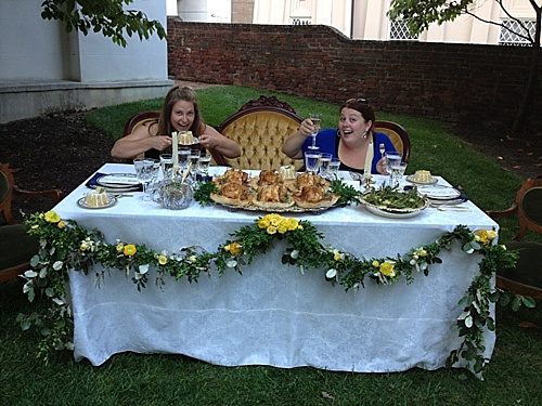 Morgan and Perkins of Paisley & Jade hop in the photo at the Monumental Church on the Sacramento, the beautiful upholstered lounge. 