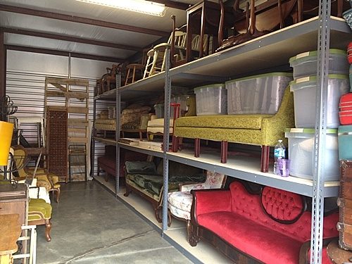 Paisley & Jade had to think outside of the box to store and organize their vintage rentals prior to moving to Highpoint & Moore. 