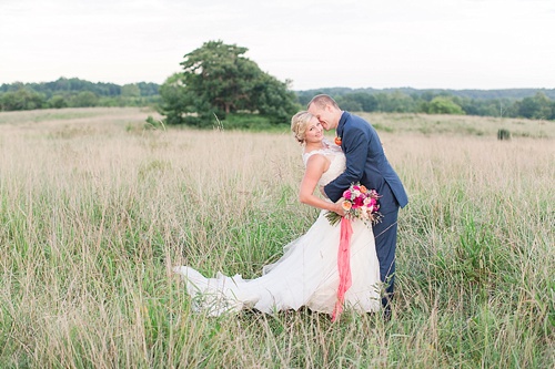 Gorgeous outdoor wedding ceremony on the campus of Hampden-Sydney College in Virginia featuring ceremony seating by Paisley & Jade 