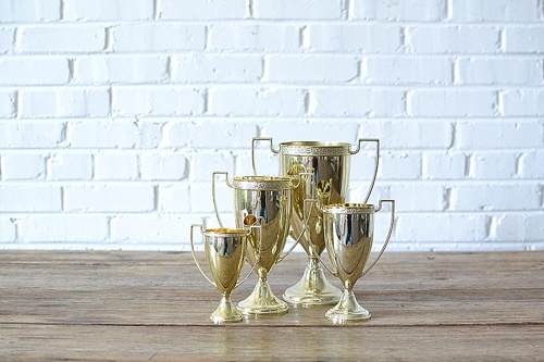Gold and Brass Smallwares Collection perfect for weddings and events available for rent by Paisley and Jade 