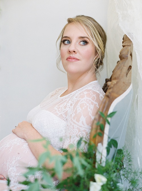 Beautiful Maternity Portraits with Nikki Santerre and Kim Stockwell in Richmond, Virginia with vintage rentals by Paisley & Jade 