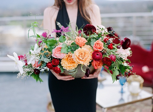 Stylish and Modern Wedding Inspiration Photo Shoot on a Charlottesville Rooftop with Vintage and Eclectic rentals by Paisley & Jade