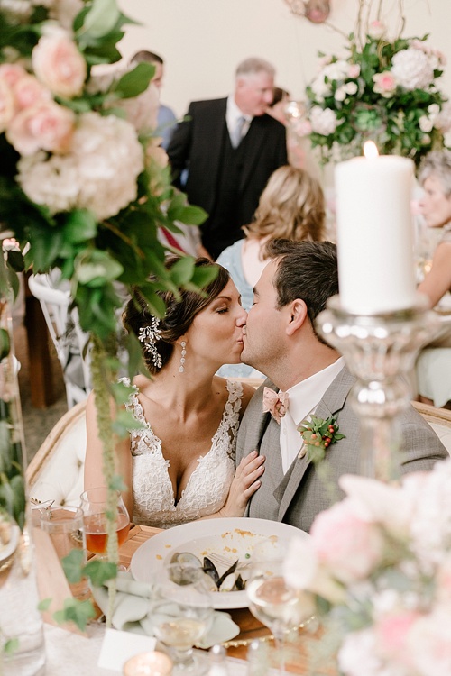 Elegant pastel colored wedding at The Mill At Fine Creek with images by David Abel Photography and specialty rentals by Paisley & Jade 