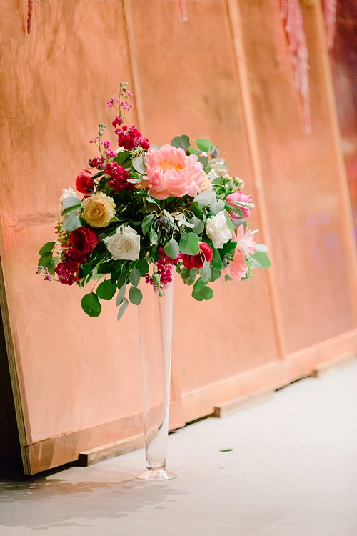 Elegant Copper Wedding Ceremony at Altria Theater in Richmond, Va with specialty rentals by Paisley & Jade 