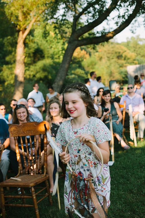 Beautiful boho-chic outdoor wedding at Blue Toad Cidery in Nelson County, Virginia with specialty rentals by Paisley & Jade 