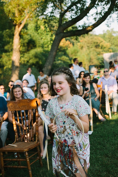 Beautiful boho-chic outdoor wedding at Blue Toad Cidery in Nelson County, Virginia with specialty rentals by Paisley & Jade 